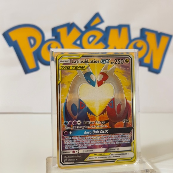 COPY - Pokémon Latias & Latios GX 170/181 Fan Art Metal Gold Card - Picture 3 of 3